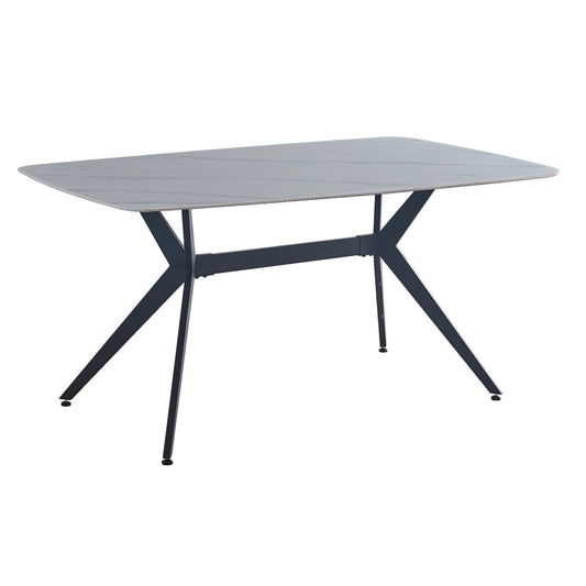 Criterion Phoenix Dining Table 1600mm White Grey Sintered Stone