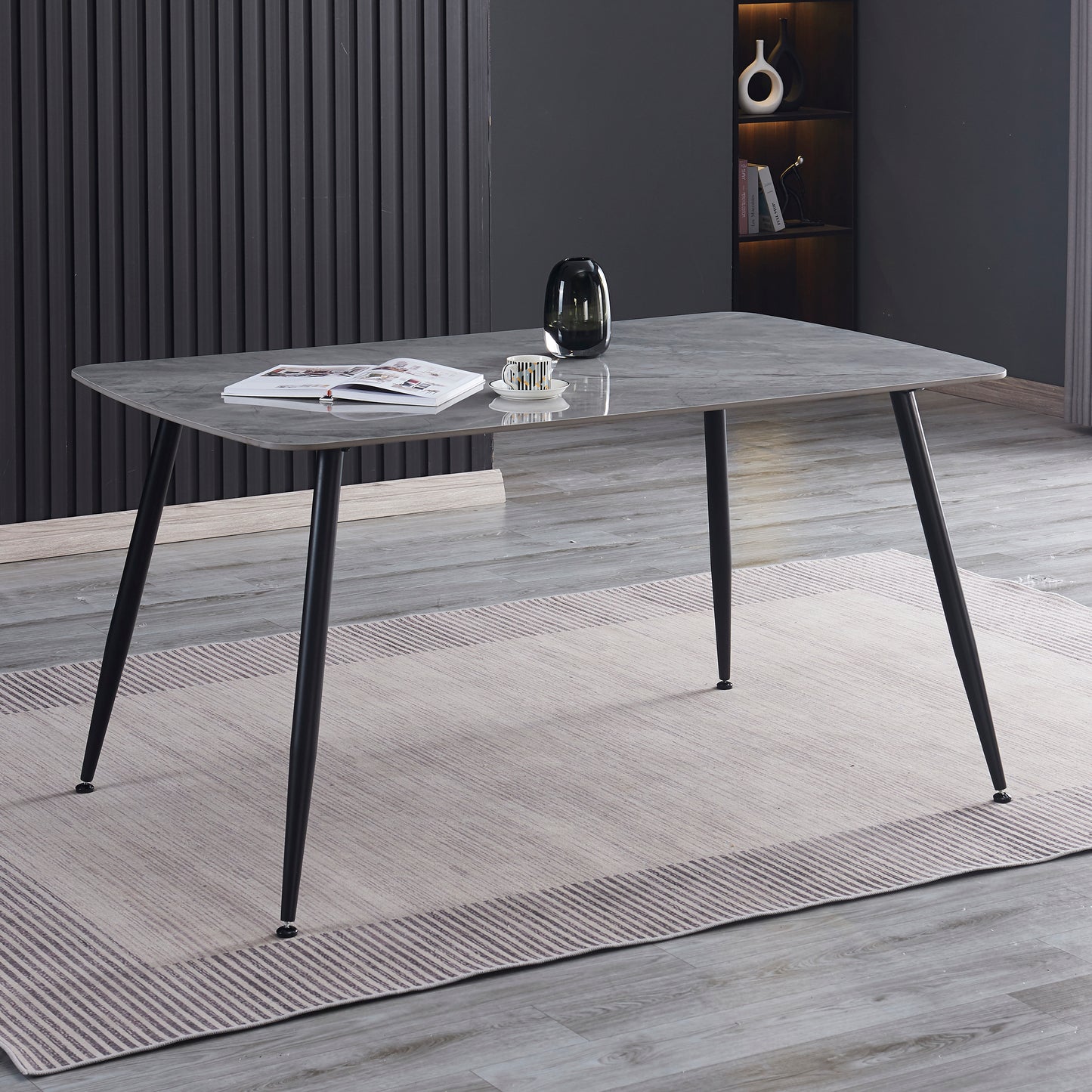 Criterion Tempo Dining Table 1500mm Light Grey Sintered Stone