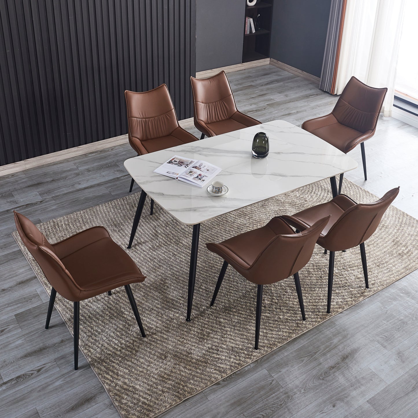 Criterion Tempo Dining Table 1500mm White Grey Sintered Stone