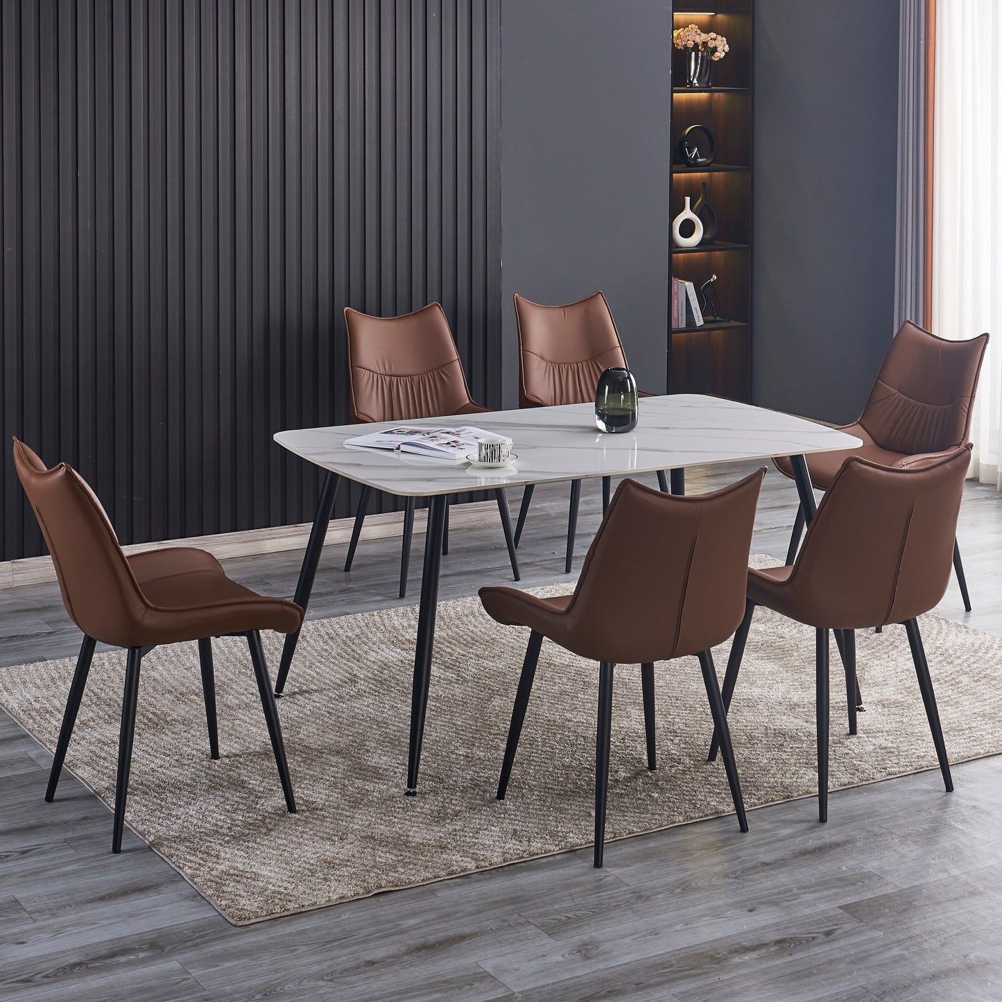 Criterion Tempo Dining Table 1500mm White Grey Sintered Stone