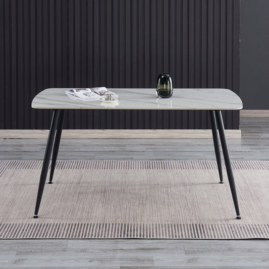 Criterion Tempo Dining Table 1500mm White Grey Sintered Stone