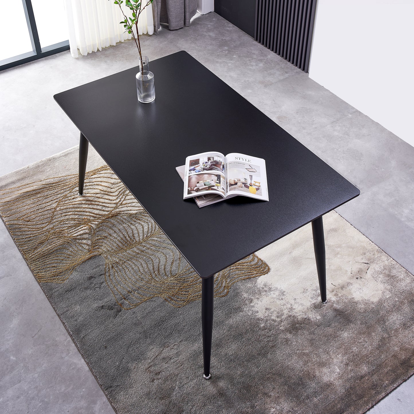 Criterion Mendy Dining Table 1400mm Black Sintered Stone