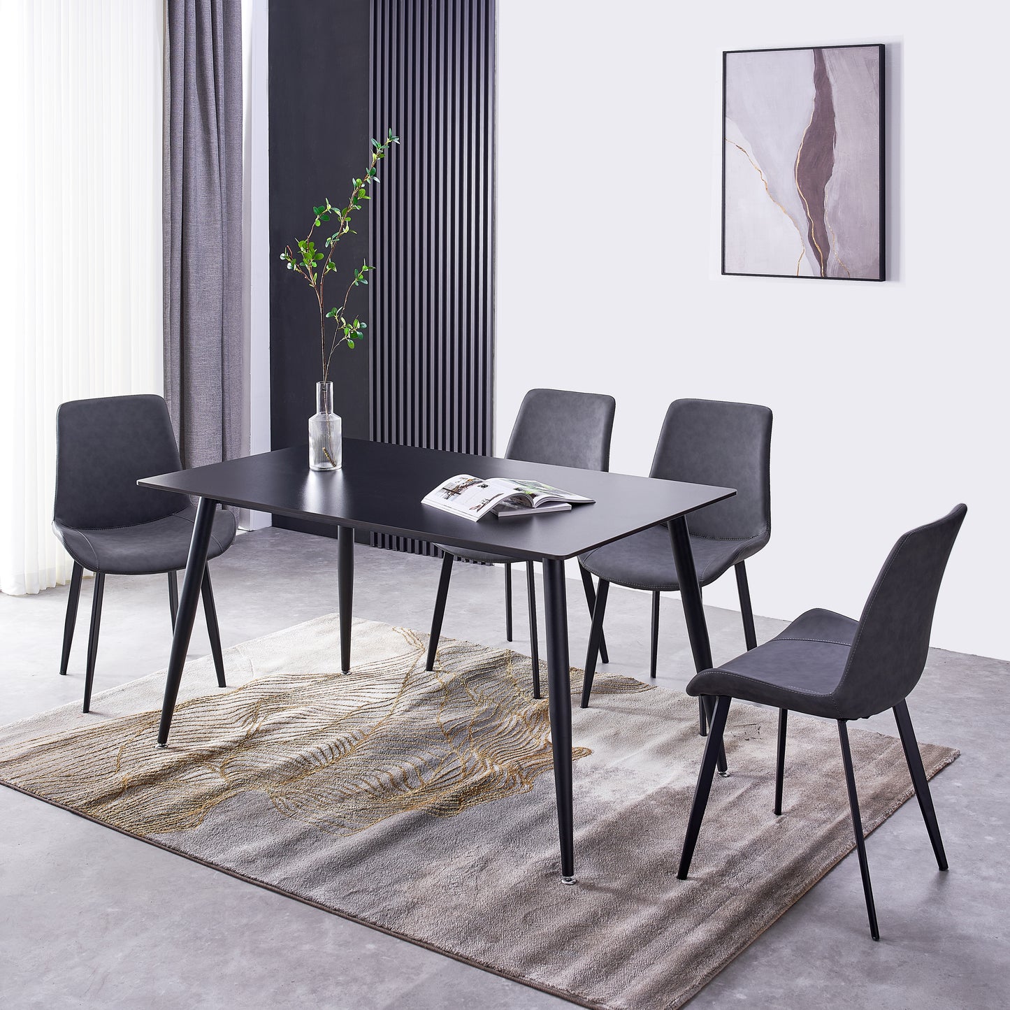 Criterion Mendy Dining Table 1400mm Black Sintered Stone