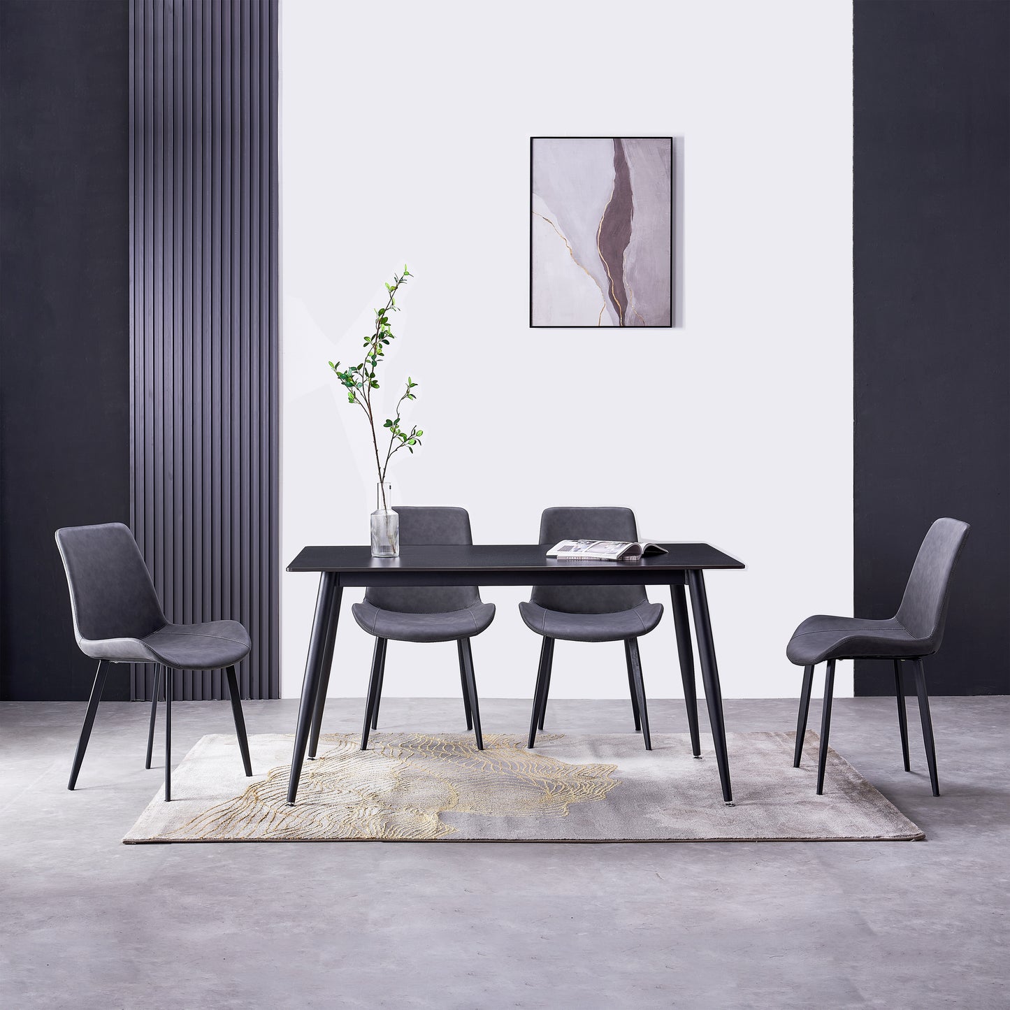 Criterion Mendy Dining Table 1400mm Black Sintered Stone