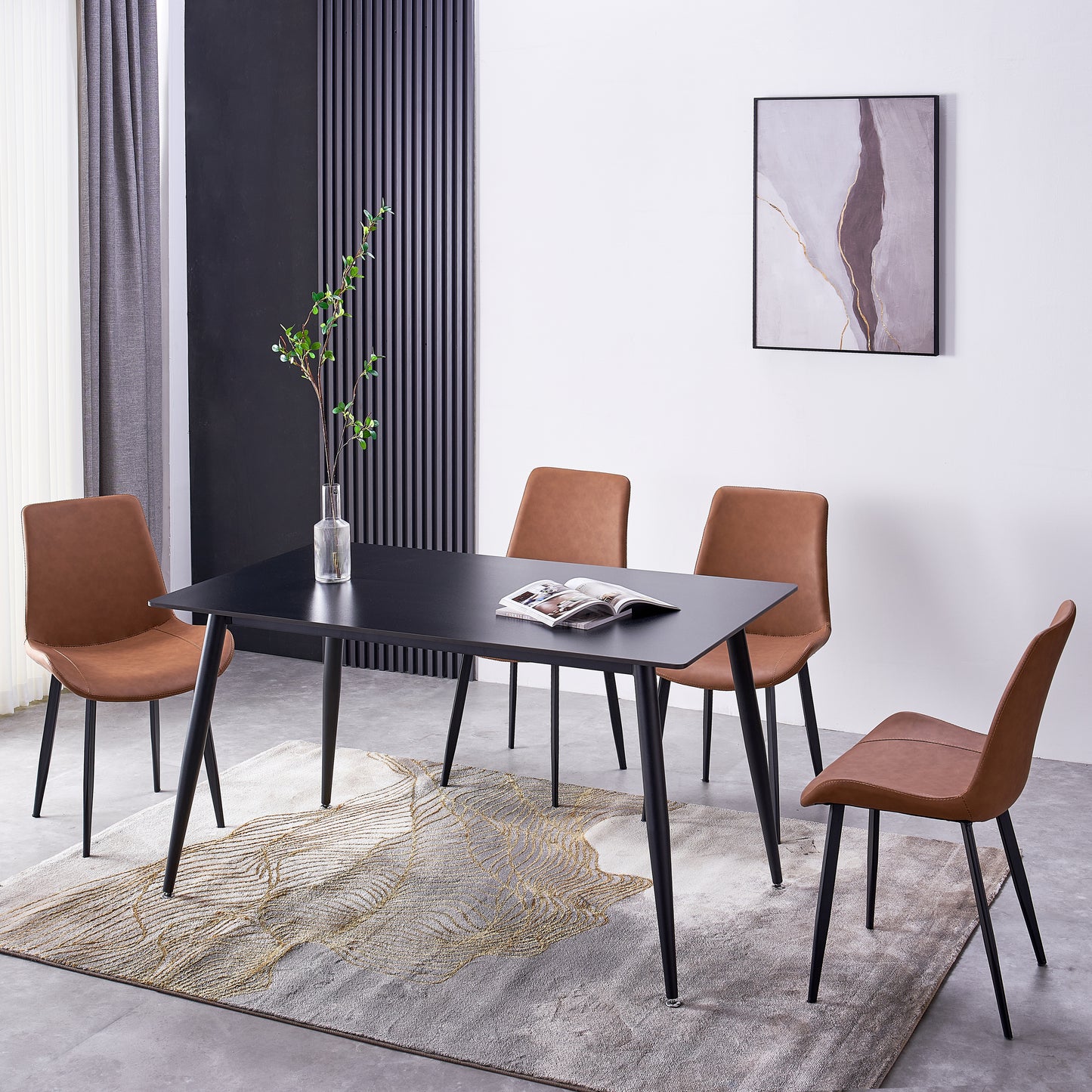 Criterion Mendy Dining Table 1400mm Black Sintered Stone