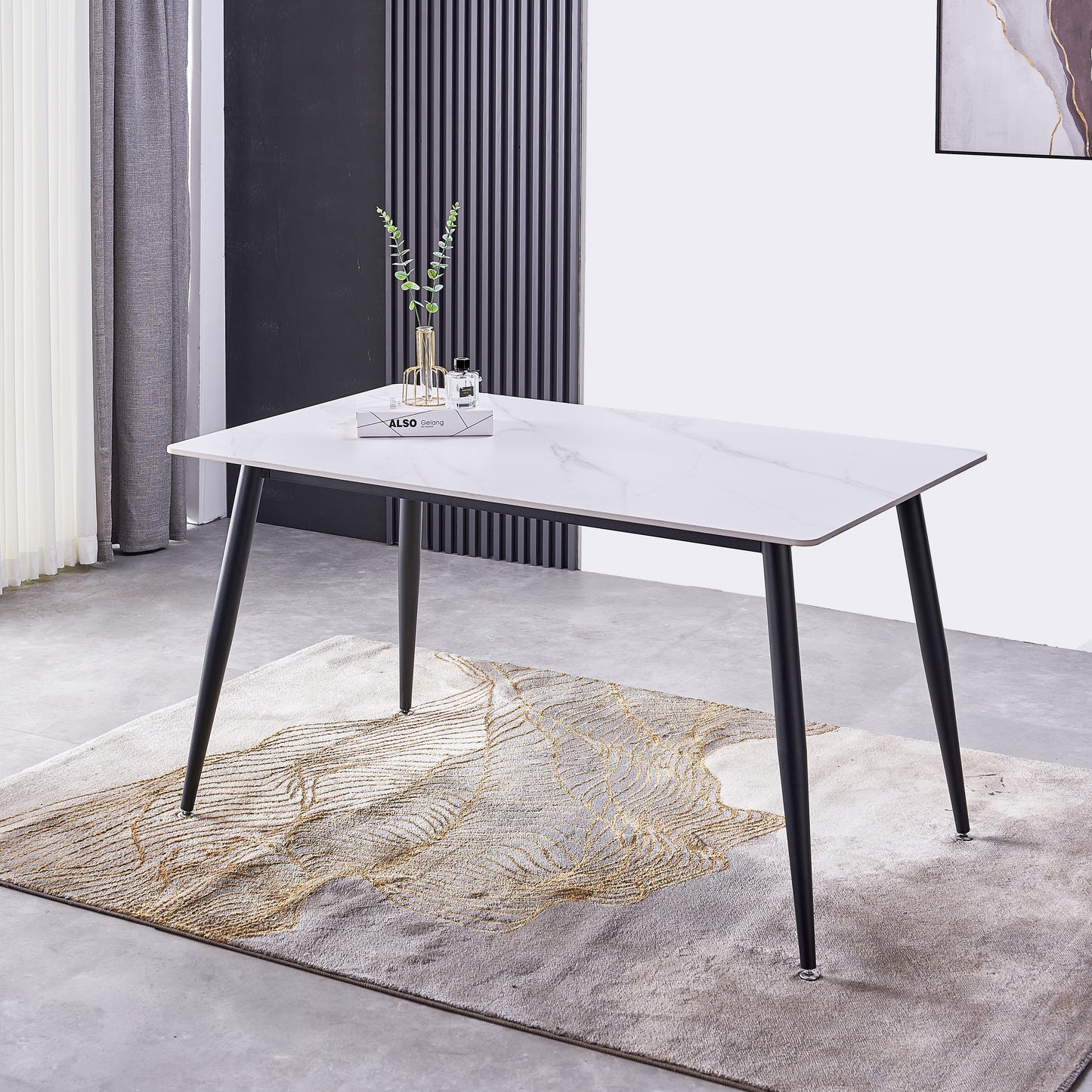 Criterion Mendy Dining Table 1400mm White Sintered Stone