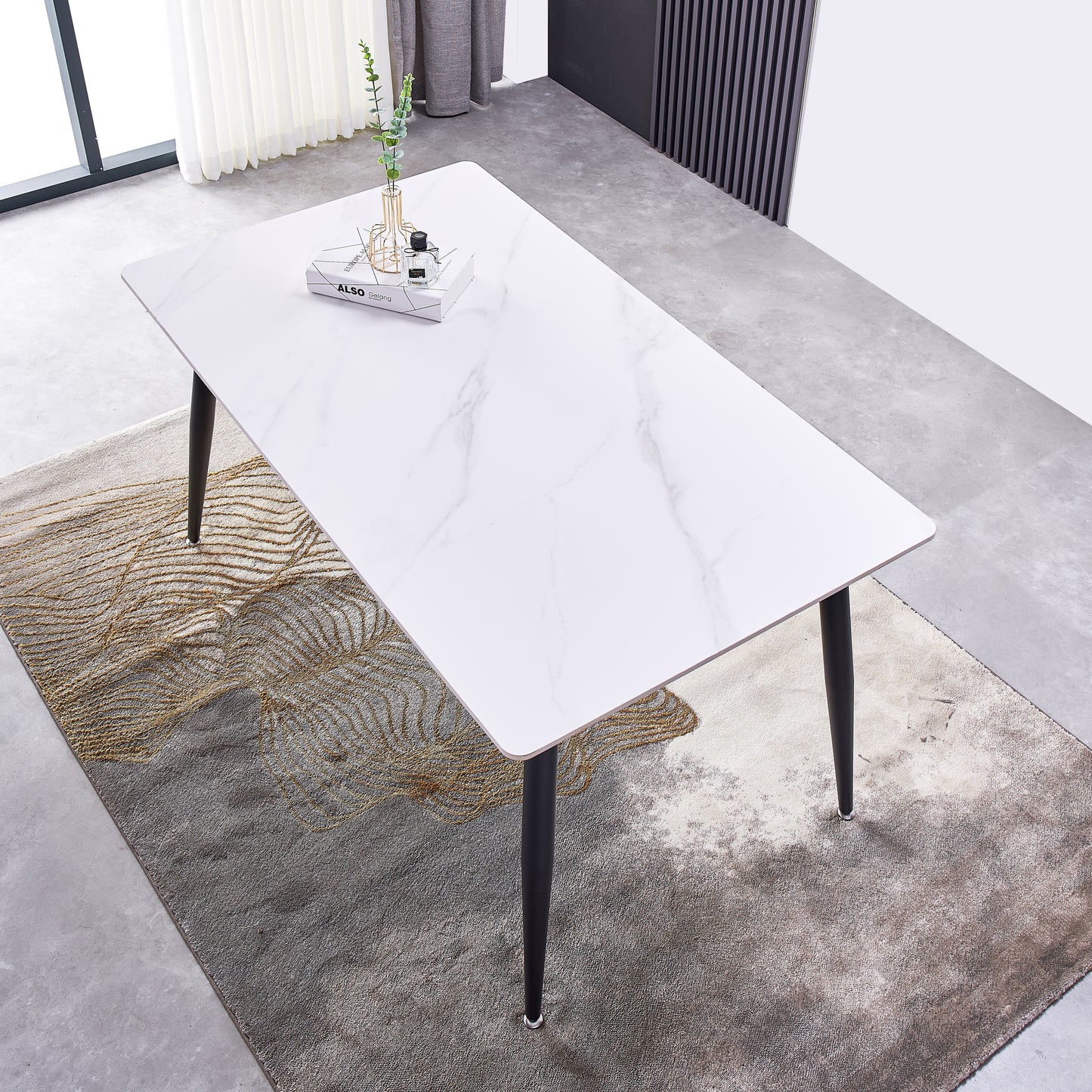 Criterion Mendy Dining Table 1400mm White Sintered Stone