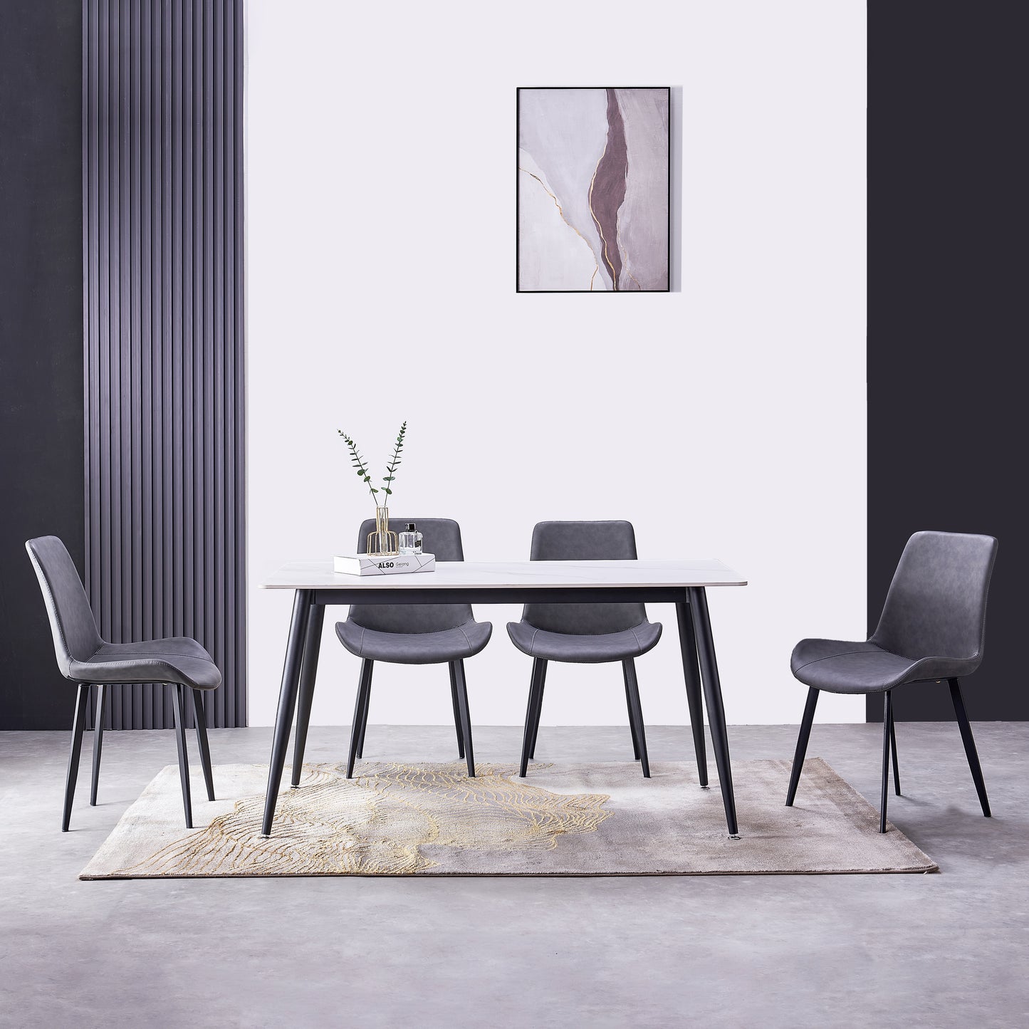 Criterion Mendy Dining Table 1400mm White Sintered Stone