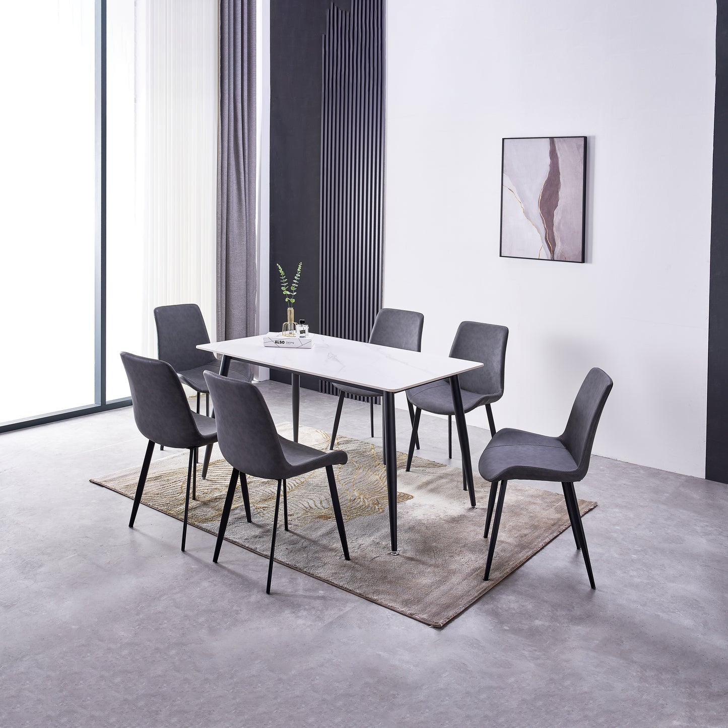 Criterion Mendy Dining Table 1400mm White Sintered Stone