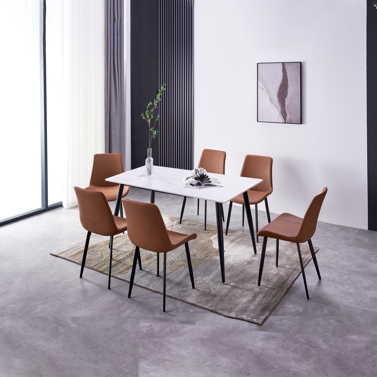 Criterion Mendy Dining Table 1400mm White Sintered Stone