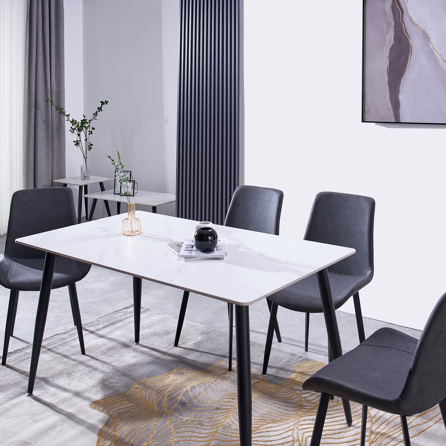 Criterion Mendy Dining Table 1400mm White Sintered Stone