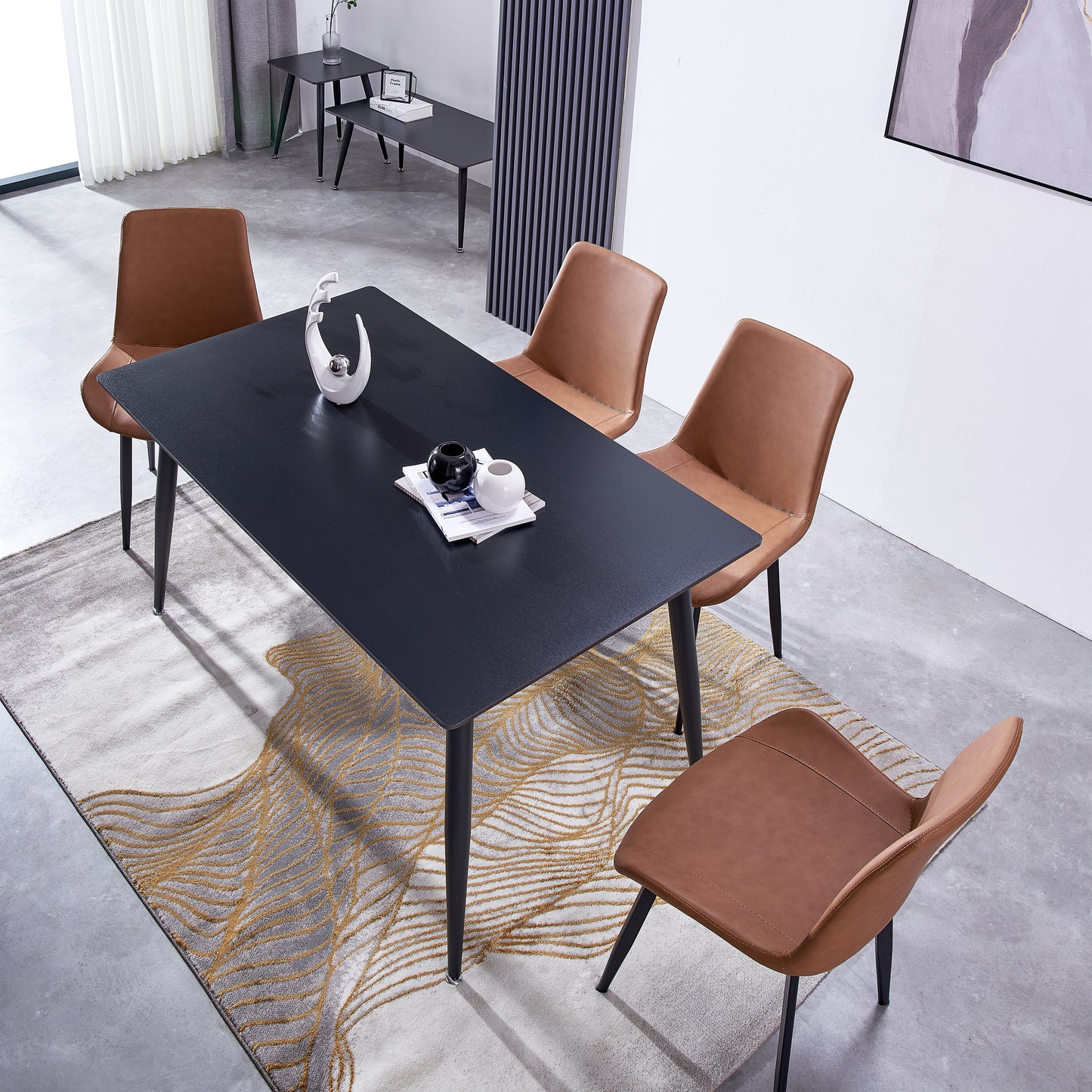 Criterion Mendy Dining Table 1400mm Black Sintered Stone