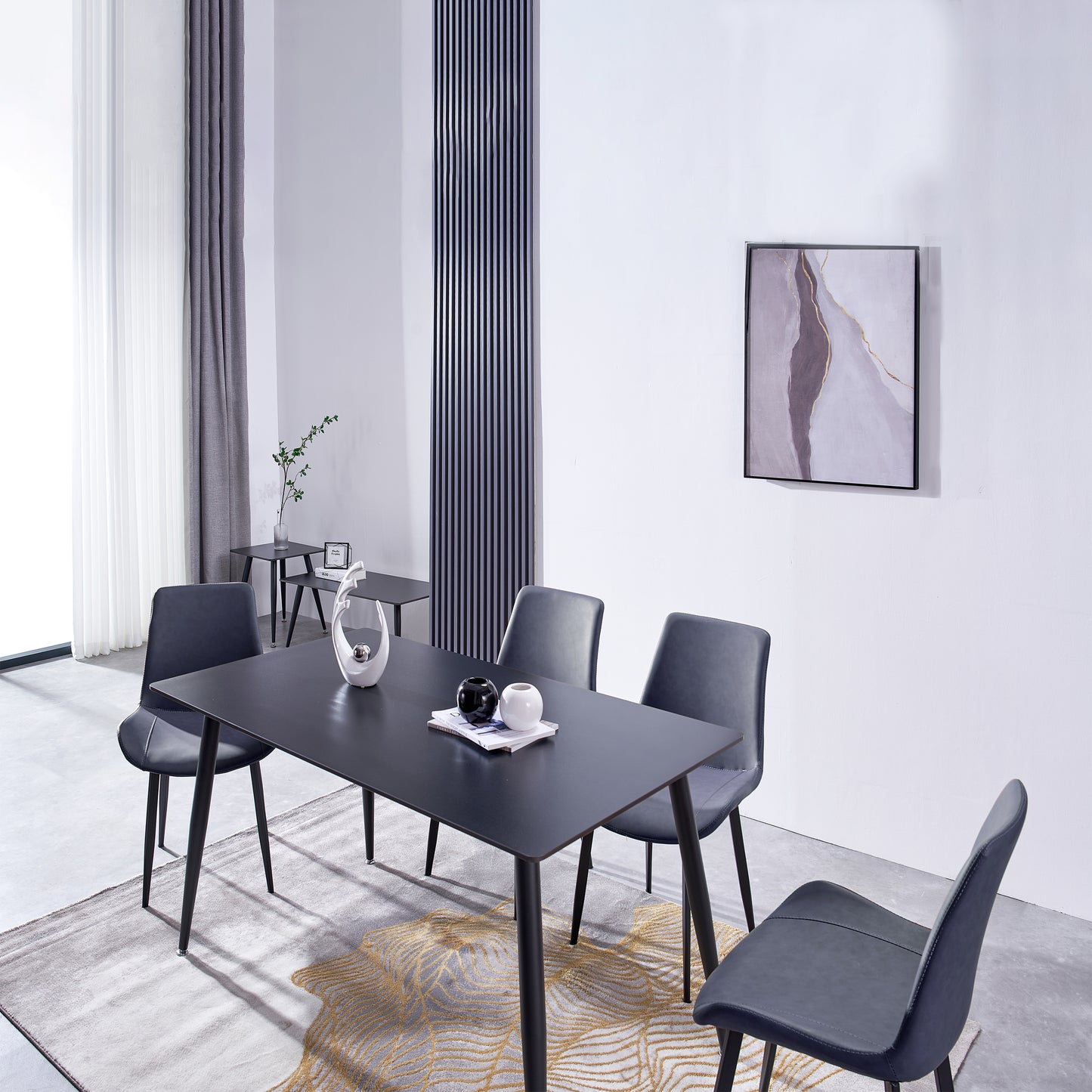 Criterion Mendy Dining Table 1400mm Black Sintered Stone