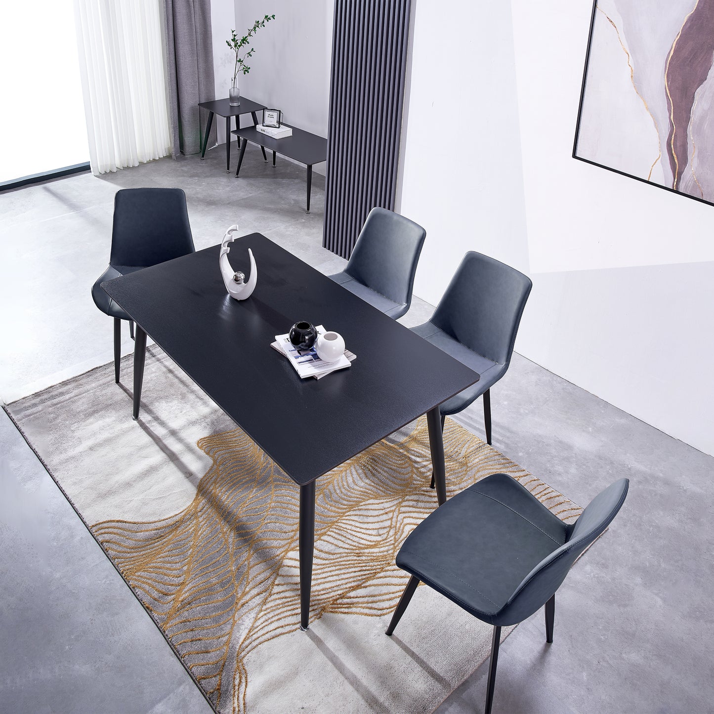 Criterion Mendy Dining Table 1400mm Black Sintered Stone