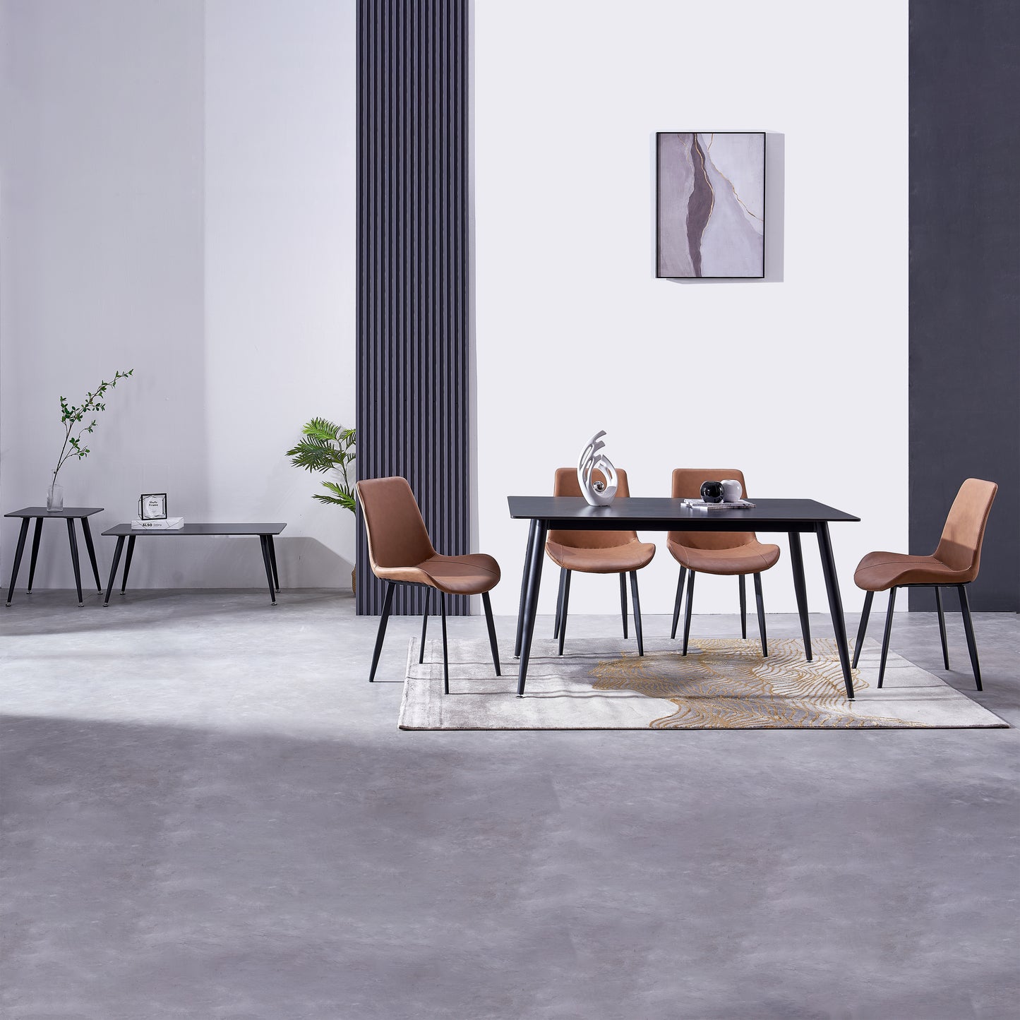 Criterion Mendy Dining Table 1400mm Black Sintered Stone
