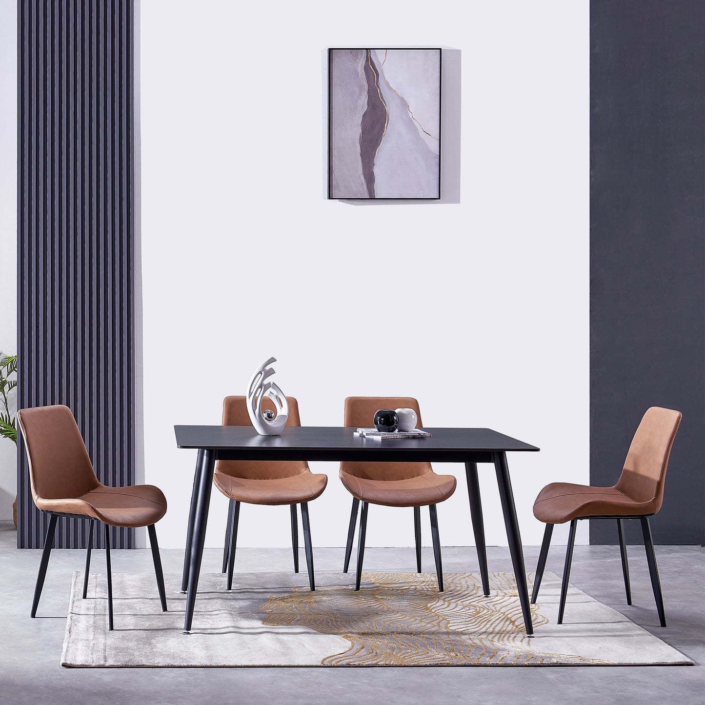 Criterion Mendy Dining Table 1400mm Black Sintered Stone