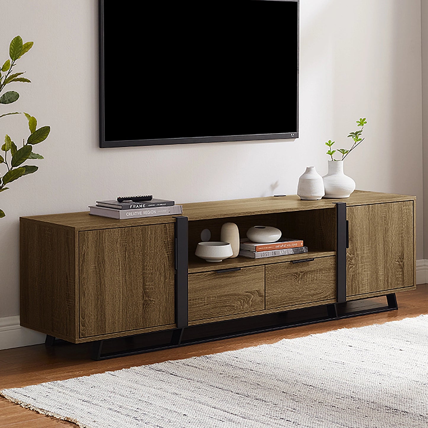 CAPRI1800 Elite Entertainment Unit Dark Oak by Criterion™ Home Living Store