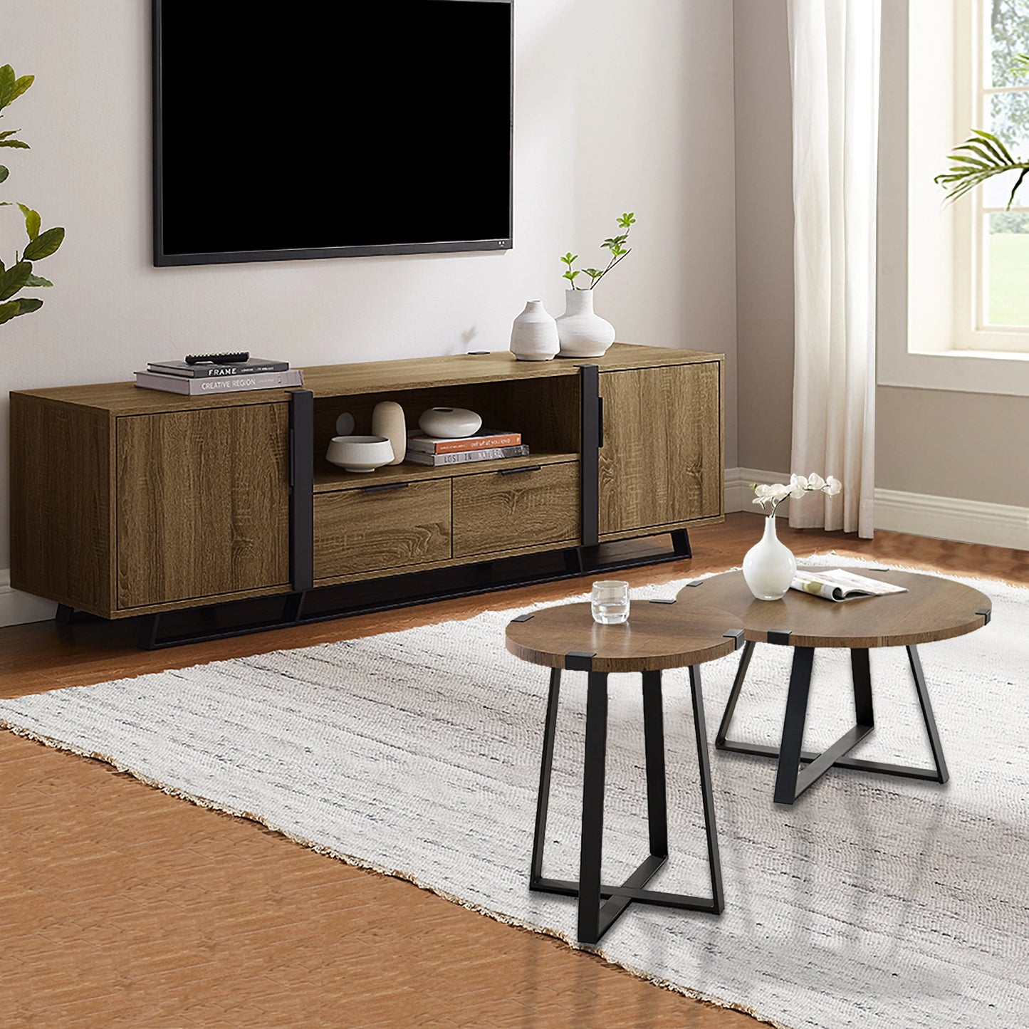 CAPRI1800 Elite Entertainment Unit Dark Oak by Criterion™ Home Living Store