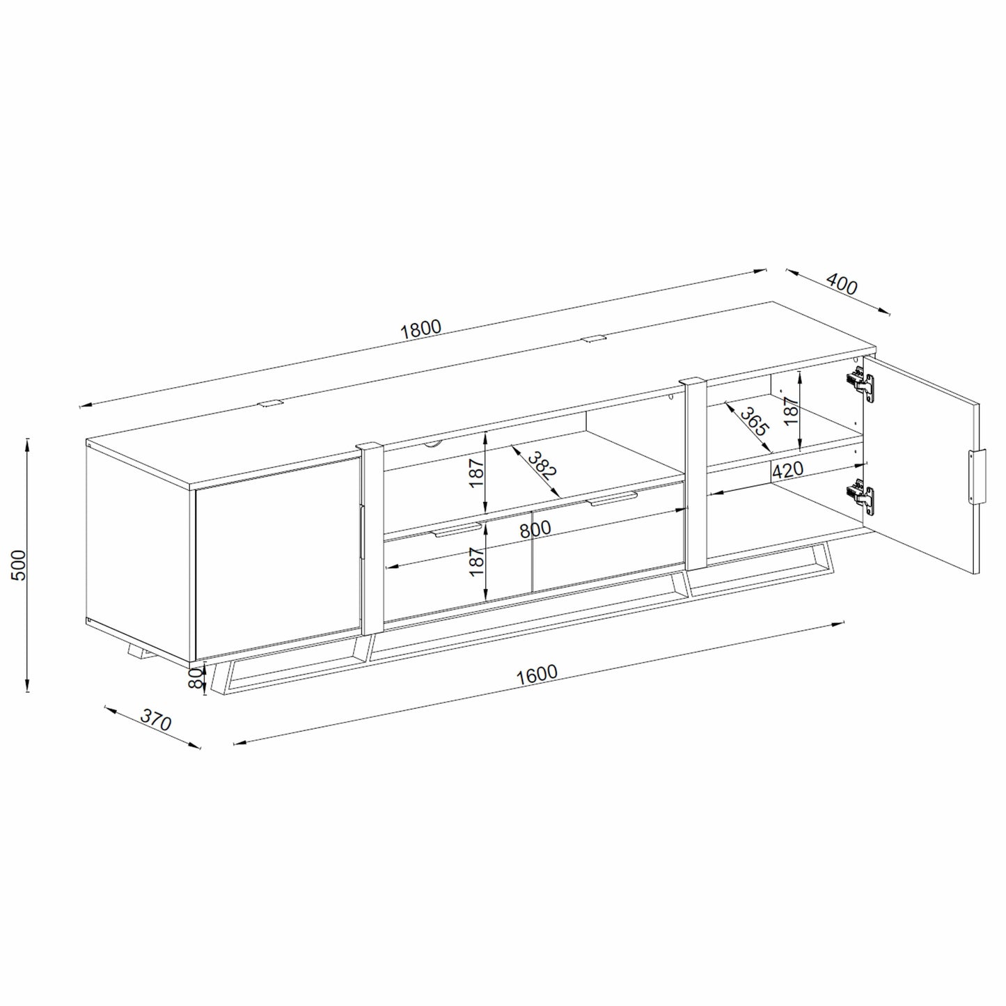 CAPRI1800 Elite Entertainment Unit Dark Oak by Criterion™ Home Living Store