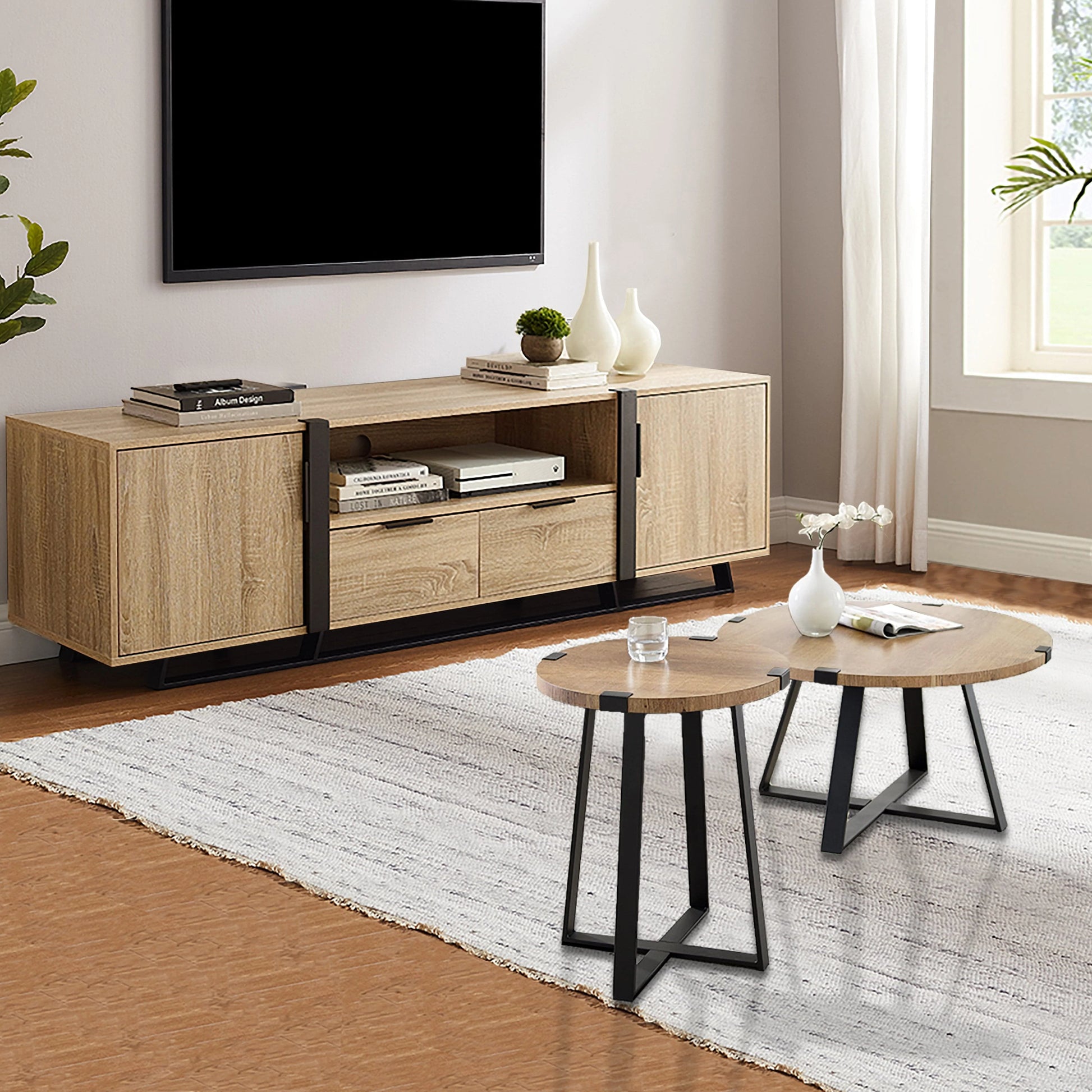 CAPRI1800 Elite Entertainment Unit Oak by Criterion™ Home Living Store