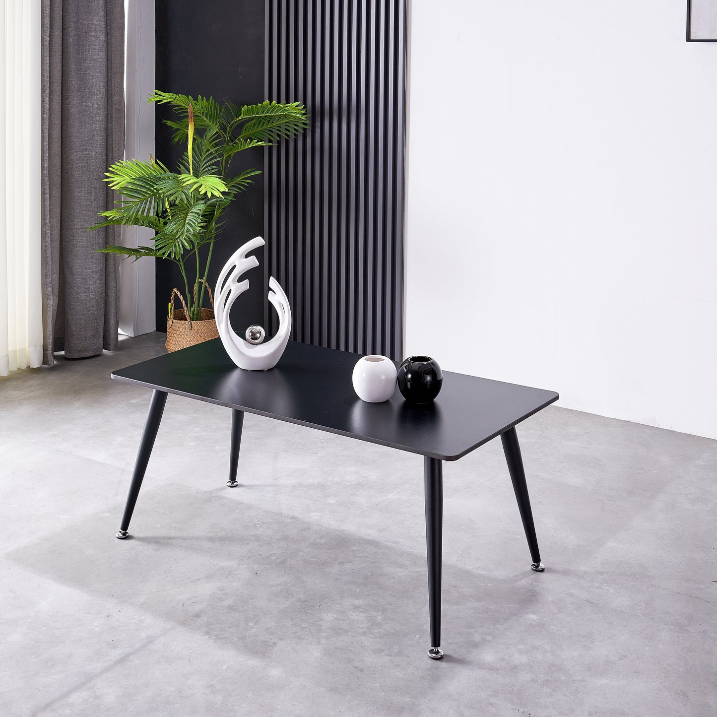 Mendy Black Sintered Stone Coffee Table with Metal Legs by Criterion™ Furniture > Tables > Accent Tables > Coffee Tables HLS