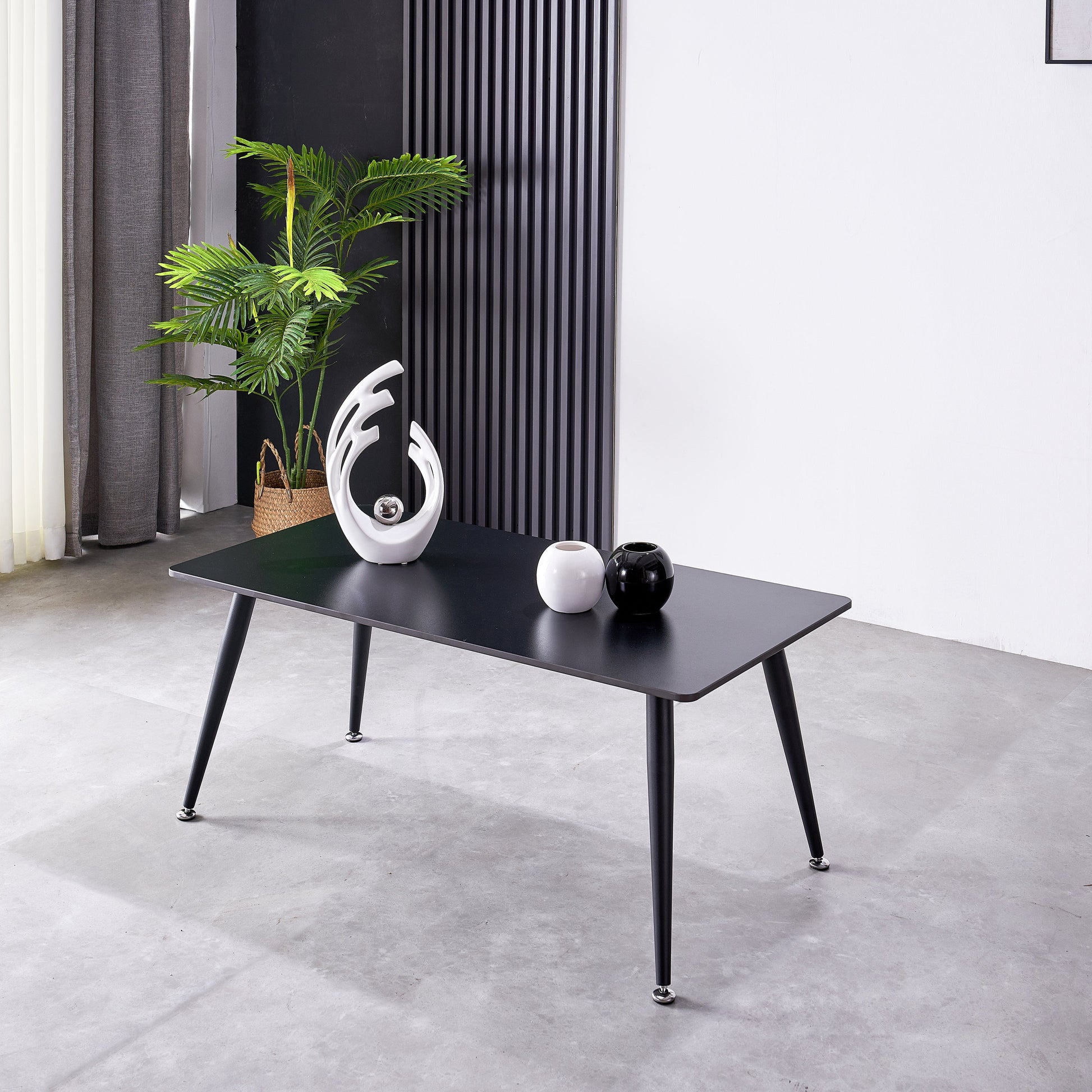 Mendy Black Sintered Stone Coffee Table with Metal Legs by Criterion™ Furniture > Tables > Accent Tables > Coffee Tables HLS