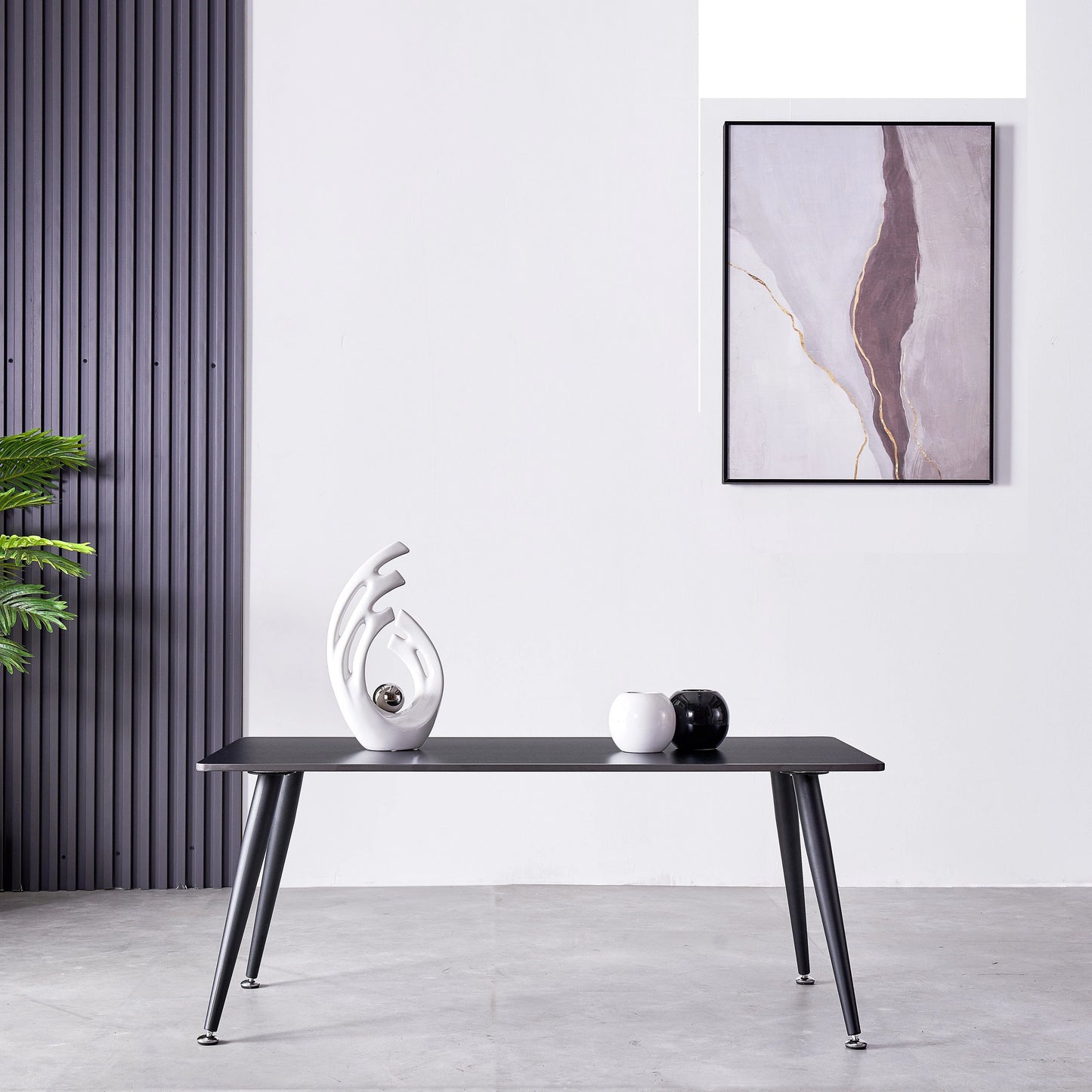 Mendy Black Sintered Stone Coffee Table with Metal Legs by Criterion™ Furniture > Tables > Accent Tables > Coffee Tables HLS