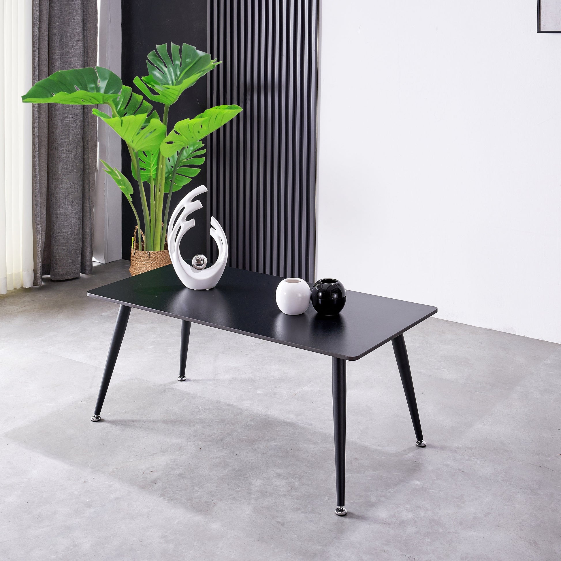 Mendy Black Sintered Stone Coffee Table with Metal Legs by Criterion™ Furniture > Tables > Accent Tables > Coffee Tables HLS