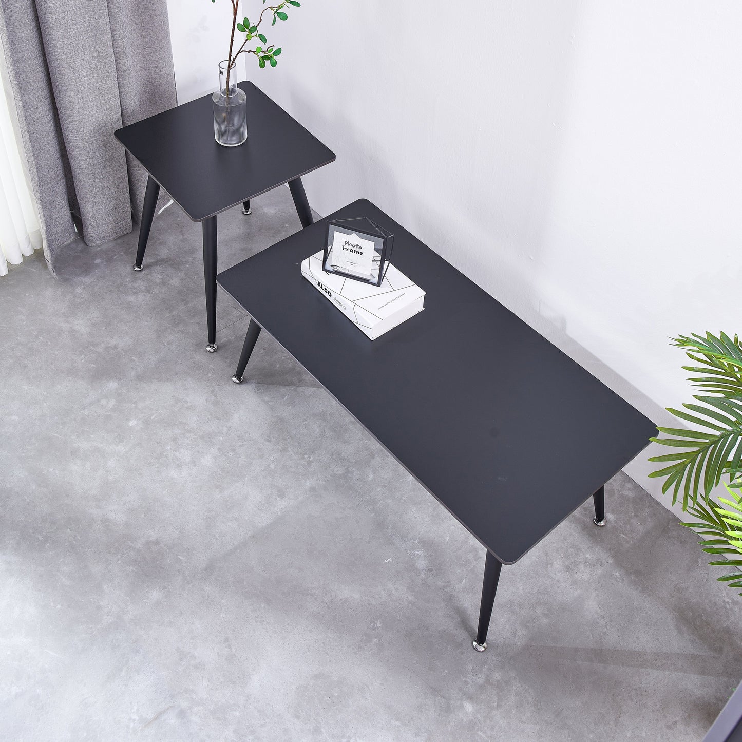 Mendy Black Sintered Stone Coffee Table with Metal Legs by Criterion™ Furniture > Tables > Accent Tables > Coffee Tables HLS