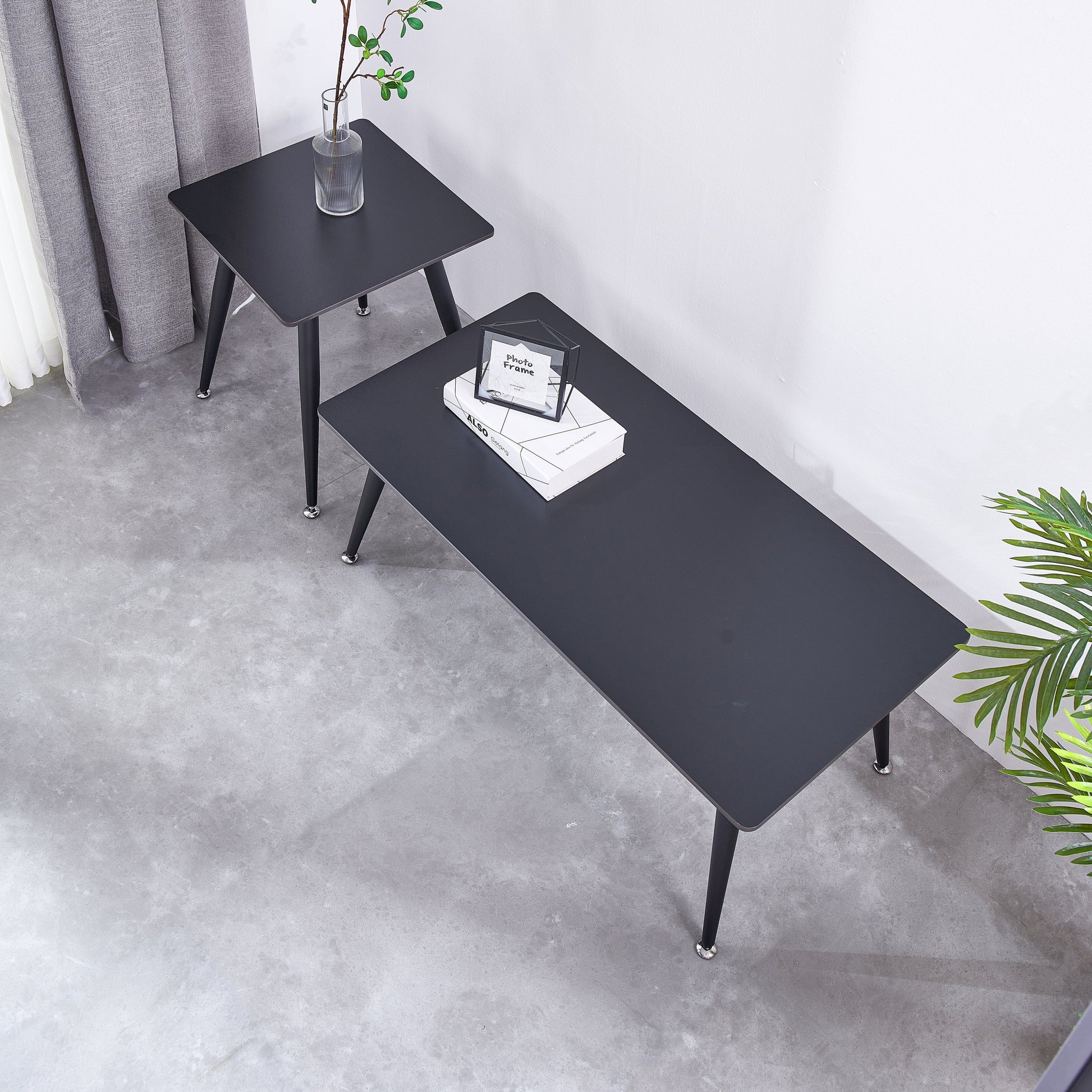 Mendy Black Sintered Stone Coffee Table with Metal Legs by Criterion™ Furniture > Tables > Accent Tables > Coffee Tables HLS