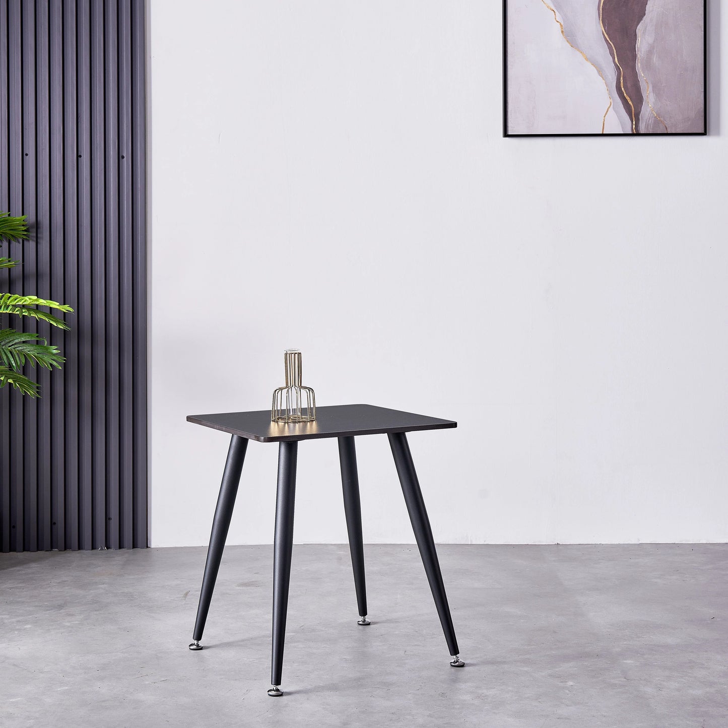 Mendy Black Sintered Stone End Table with Metal Legs by Criterion™ Furniture > Tables > Accent Tables > End Tables HLS