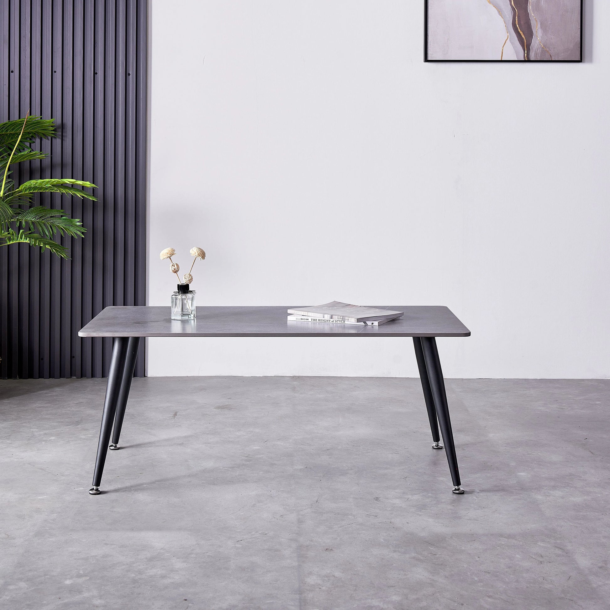 Mendy Grey Sintered Stone Coffee Table with Metal Legs by Criterion™ Furniture > Tables > Accent Tables > Coffee Tables HLS