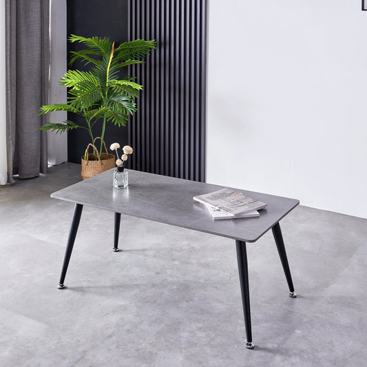 Mendy Grey Sintered Stone Coffee Table with Metal Legs by Criterion™ Furniture > Tables > Accent Tables > Coffee Tables HLS