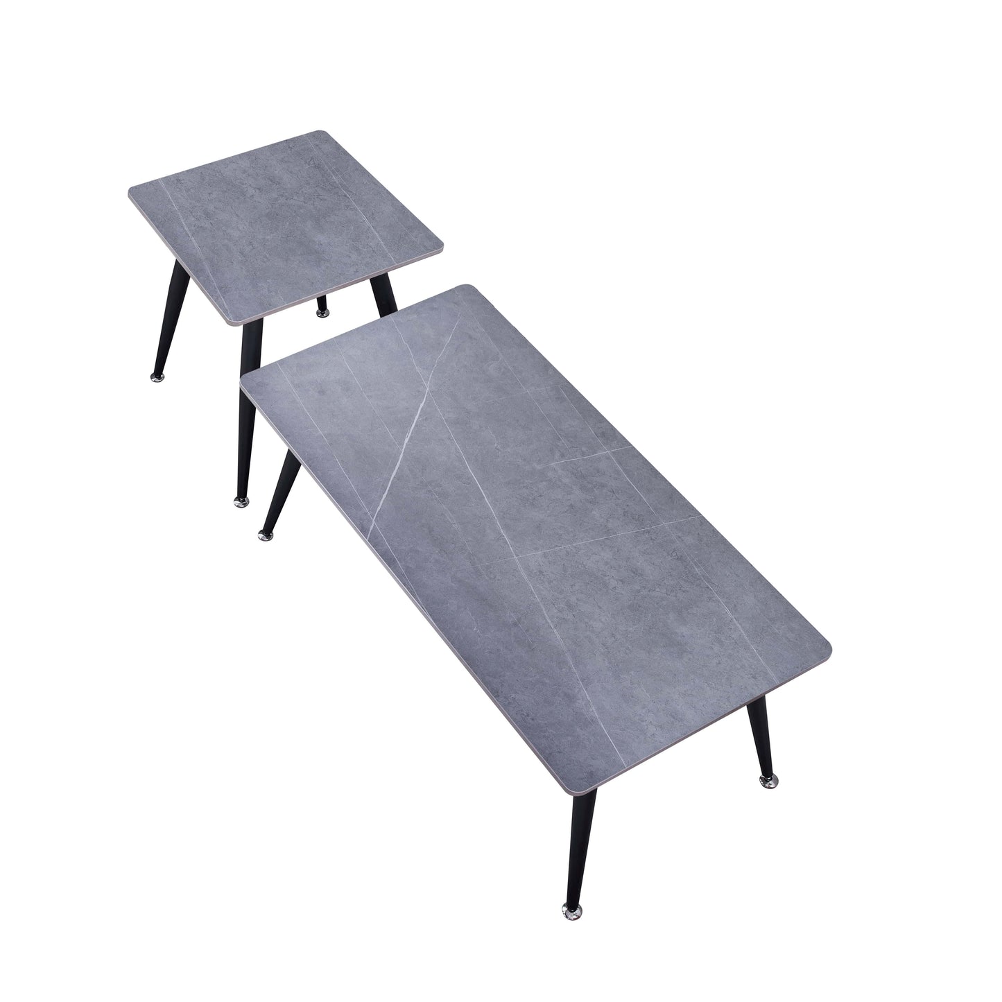 Mendy Grey Sintered Stone End Table with Metal Legs by Criterion™ Furniture > Tables > Accent Tables > End Tables HLS