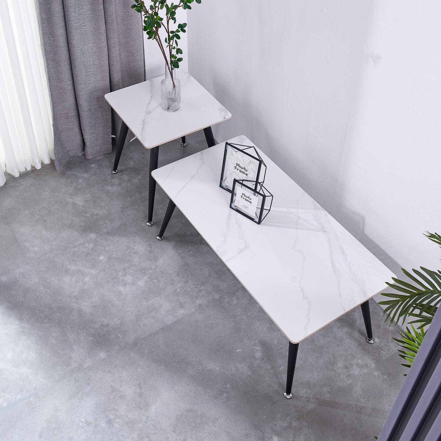Mendy White Sintered Stone Coffee Table with Metal Legs by Criterion™ Furniture > Tables > Accent Tables > Coffee Tables HLS