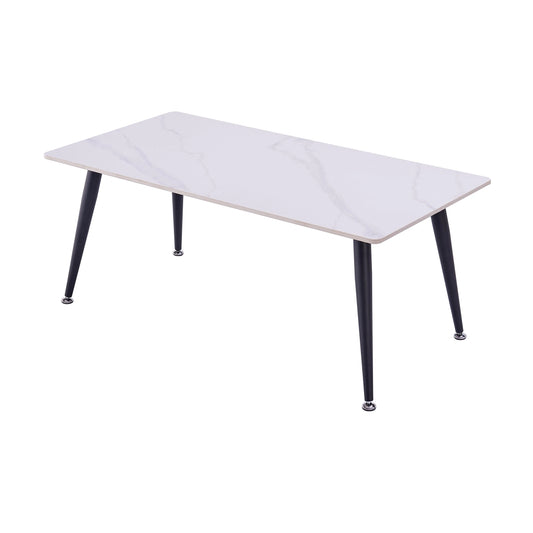 Mendy White Sintered Stone Coffee Table with Metal Legs by Criterion™ Furniture > Tables > Accent Tables > Coffee Tables HLS