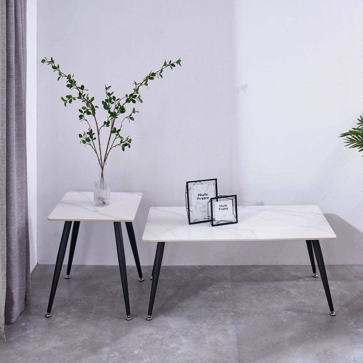Mendy White Sintered Stone Coffee Table with Metal Legs by Criterion™ Furniture > Tables > Accent Tables > Coffee Tables HLS