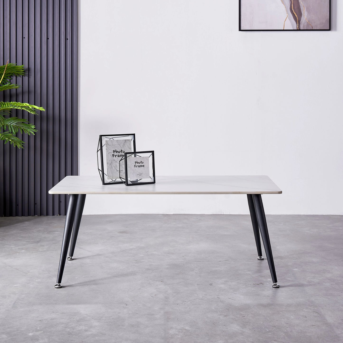 Mendy White Sintered Stone Coffee Table with Metal Legs by Criterion™ Furniture > Tables > Accent Tables > Coffee Tables HLS