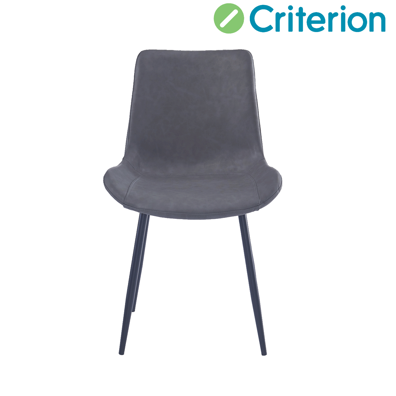 Criterion Apollo Dining Chair 830mm PU Leather Cushioned Seat, Carbon ...