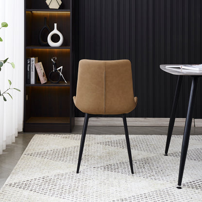 Criterion Apollo Dining Chair 830mm PU Leather Cushioned Seat, Carbon Steel Frame Beige
