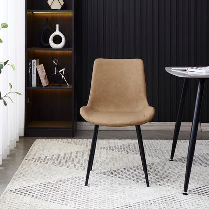Criterion Apollo Dining Chair 830mm PU Leather Cushioned Seat, Carbon Steel Frame Beige