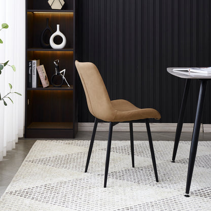 Criterion Apollo Dining Chair 830mm PU Leather Cushioned Seat, Carbon Steel Frame Beige