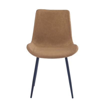 Criterion Apollo Dining Chair 830mm PU Leather Cushioned Seat, Carbon Steel Frame Beige