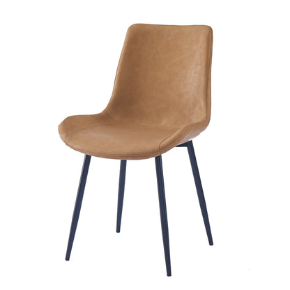 Criterion Apollo Dining Chair 830mm PU Leather Cushioned Seat, Carbon Steel Frame Beige