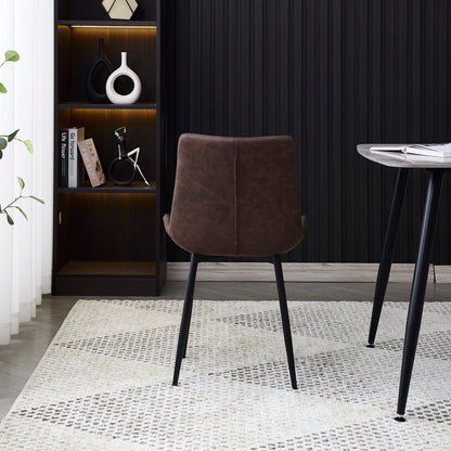 Criterion Apollo Dining Chair 830mm PU Leather Cushioned Seat, Carbon Steel Frame Brown