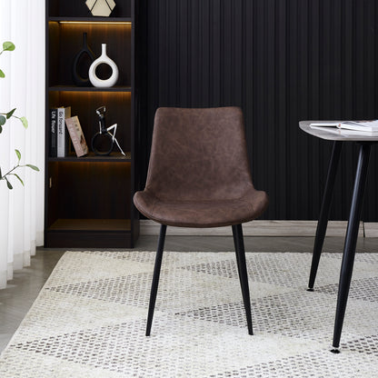 Criterion Apollo Dining Chair 830mm PU Leather Cushioned Seat, Carbon Steel Frame Brown