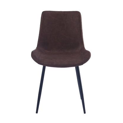 Criterion Apollo Dining Chair 830mm PU Leather Cushioned Seat, Carbon Steel Frame Brown