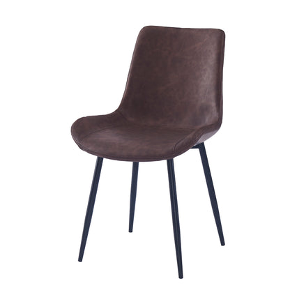 Criterion Apollo Dining Chair 830mm PU Leather Cushioned Seat, Carbon Steel Frame Brown