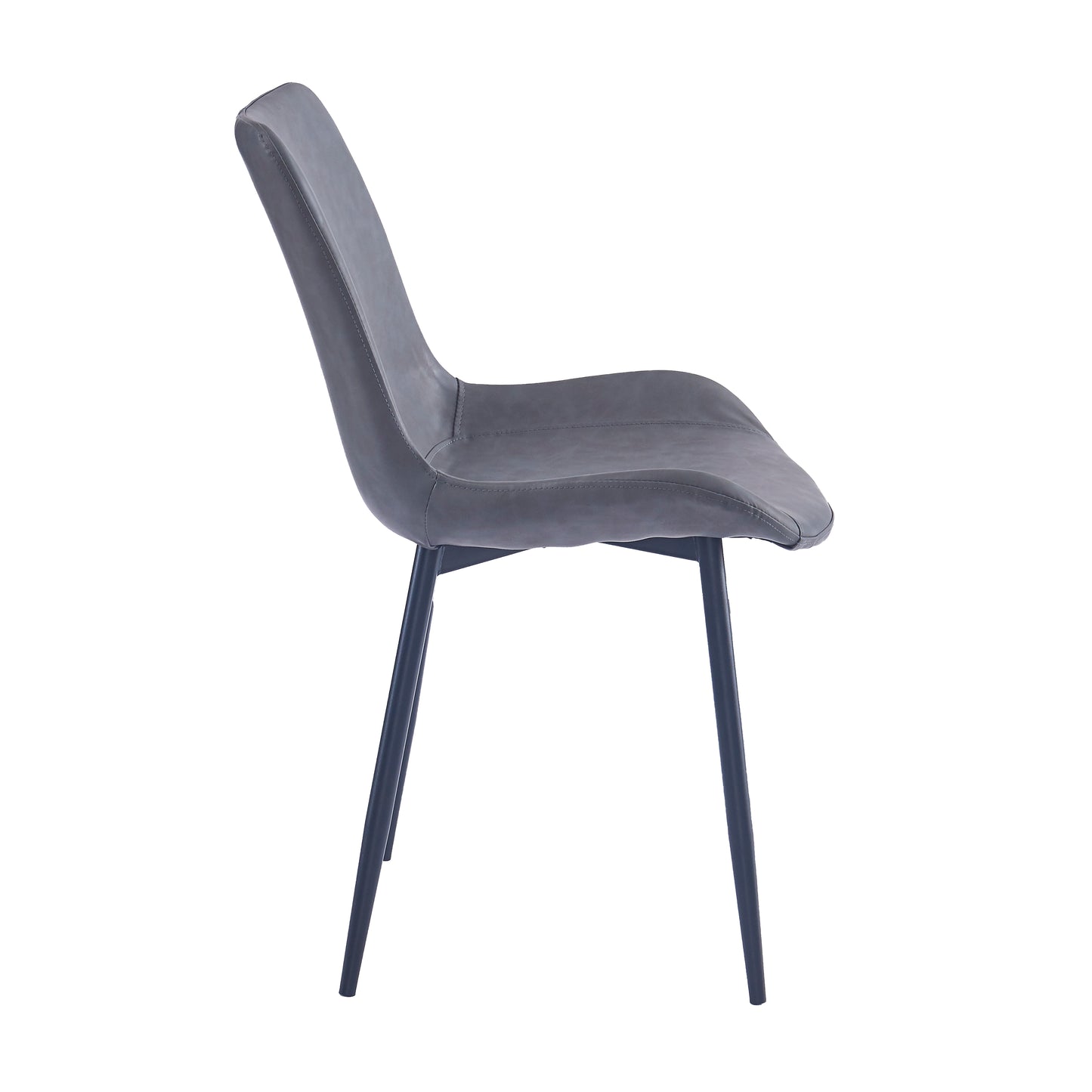 Criterion Apollo Dining Chair 830mm PU Leather Cushioned Seat, Carbon Steel Frame Grey