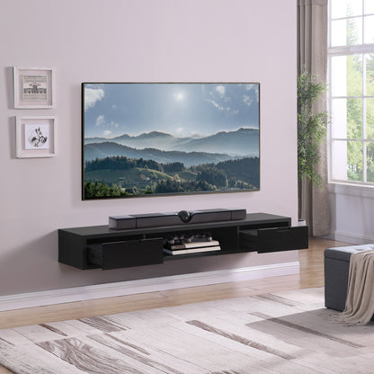 Criterion Air Wall Mount Entertainment Unit 1800mm Black Oak